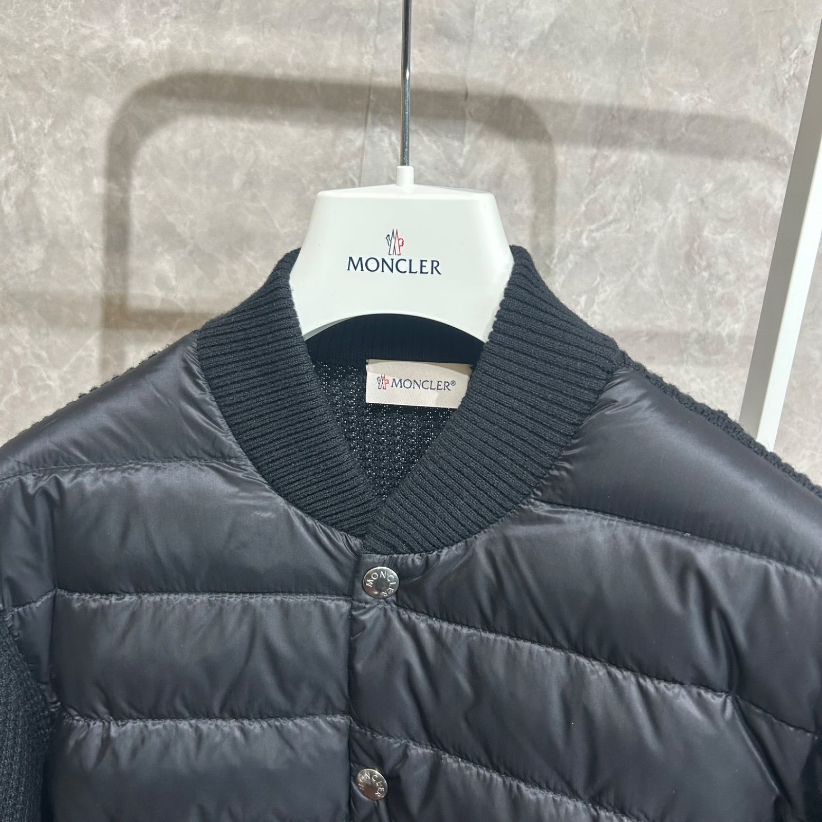 極美品】 MONCLER モンクレール ハイブリッドダウンニットジャケット黒 