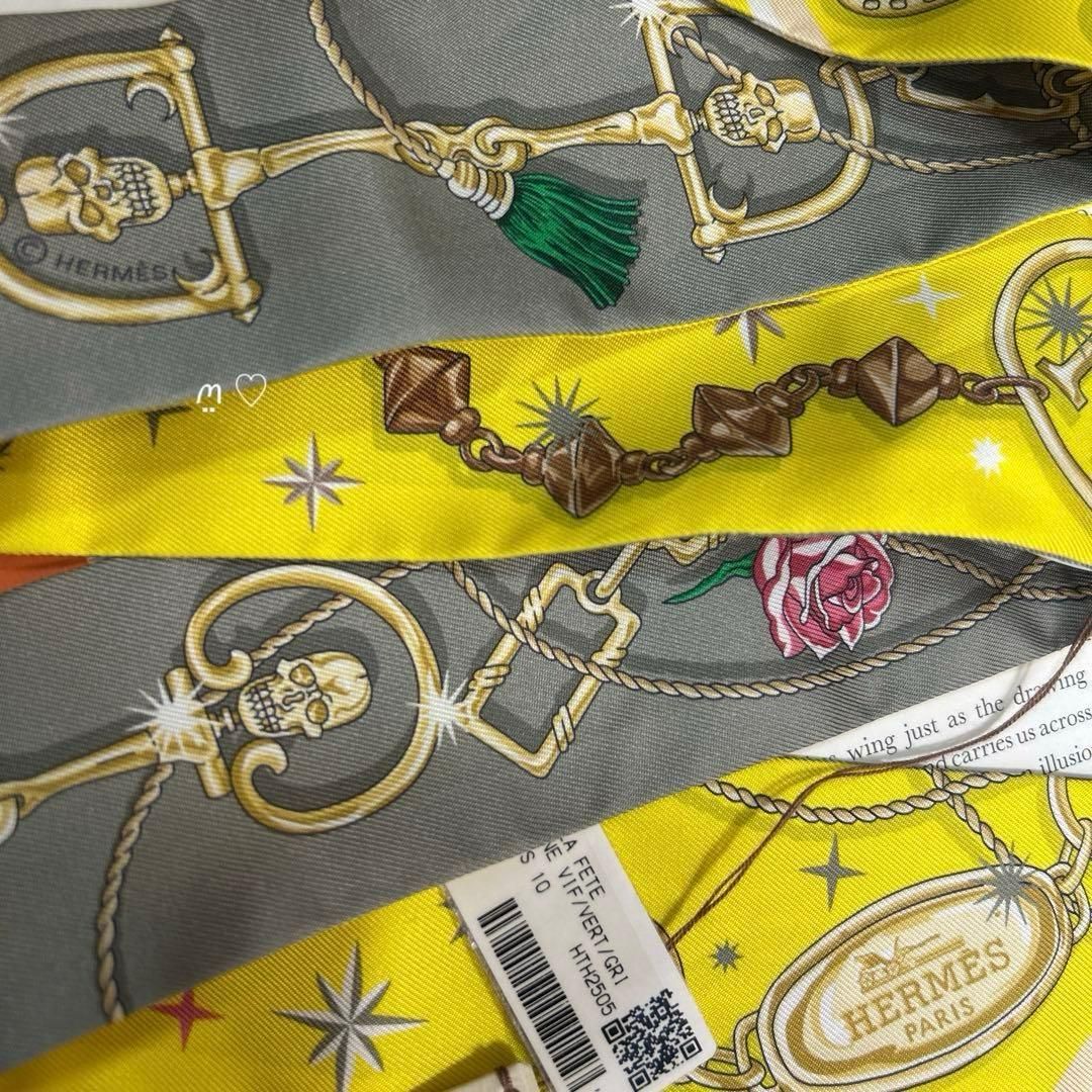 レディース HERMESエルメス ツイリー セラフェット 25AW野村大輔 イエロー