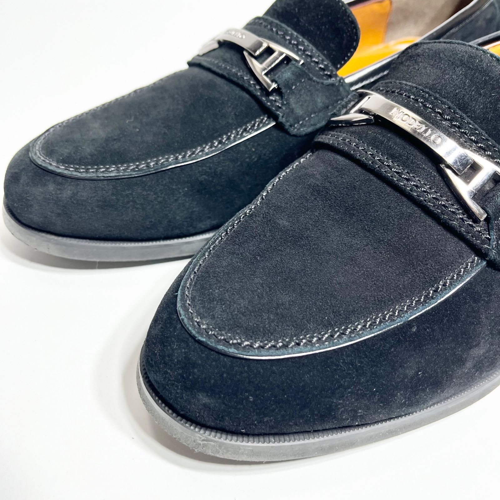 極美品】madras マドラス モデロ スエード ビットローファー 25.0cm 黒 