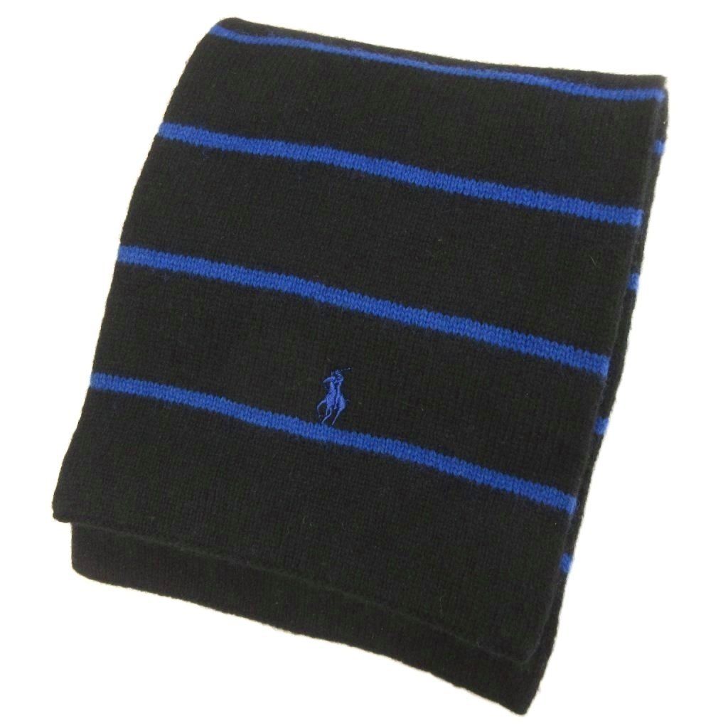 青 マフラー ラルフローレン ちこりんRalph Lauren青ストール
