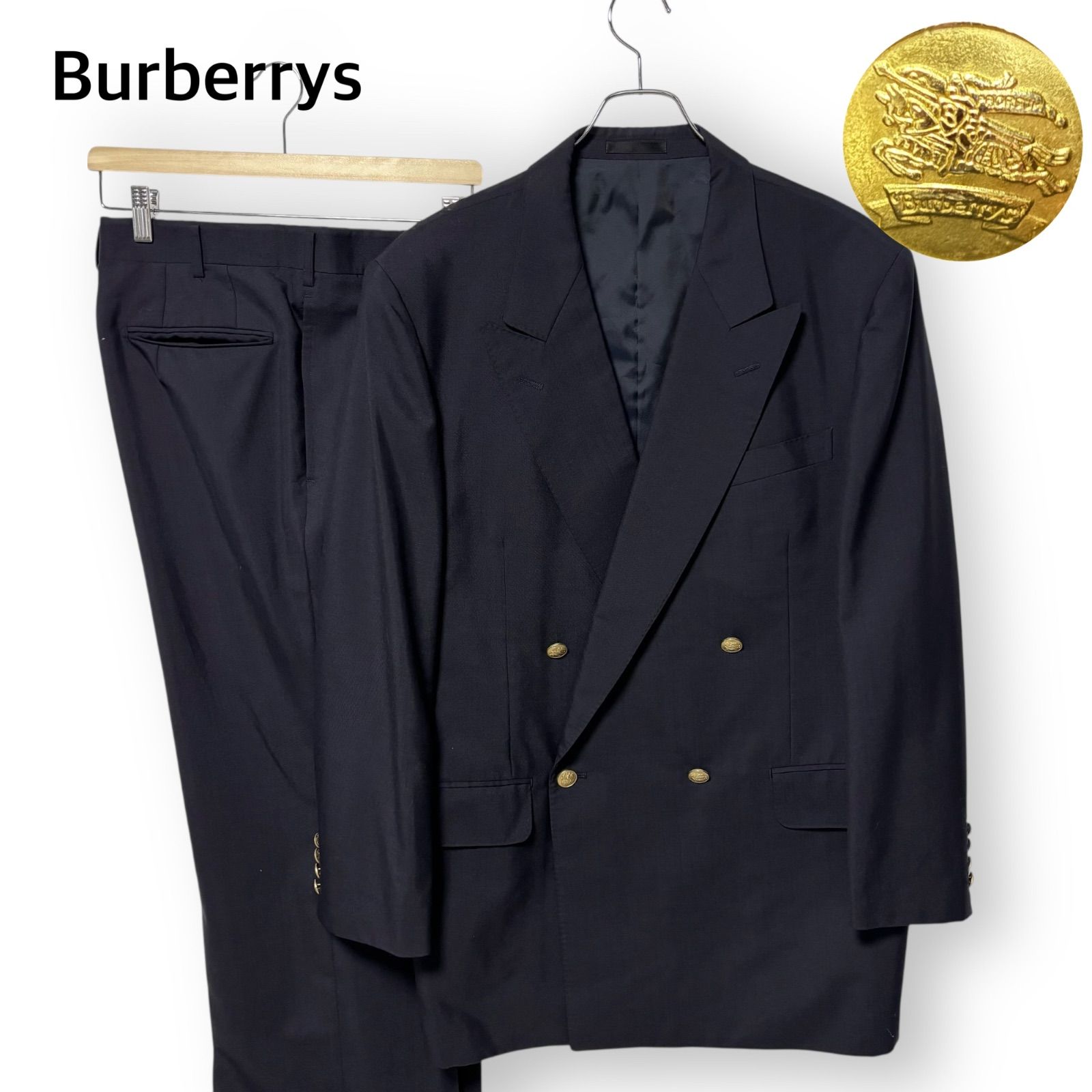 美品 バーバリー Burberrys スーツ セットアップ 紺ブレ ブレザー