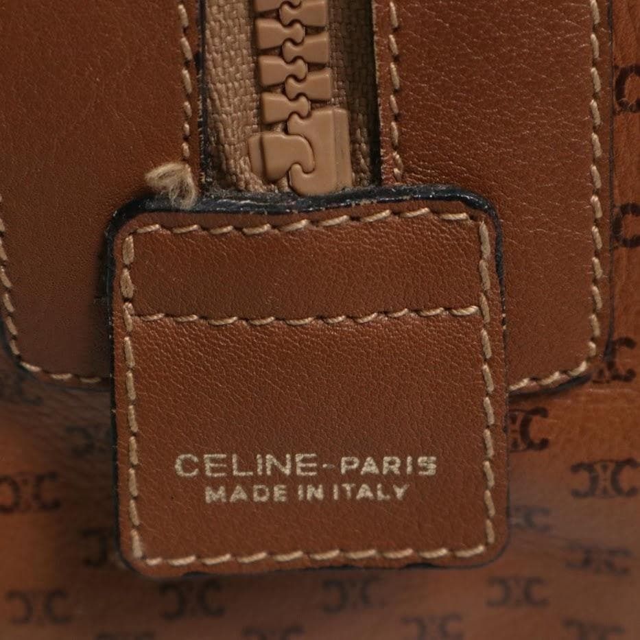 90s】CELINE セリーヌ ボストンバッグ 茶 トリオンフ マカダム 本革 90s】CELINE セリーヌ ボストンバッグ 茶 トリオンフ マカダム 本革
