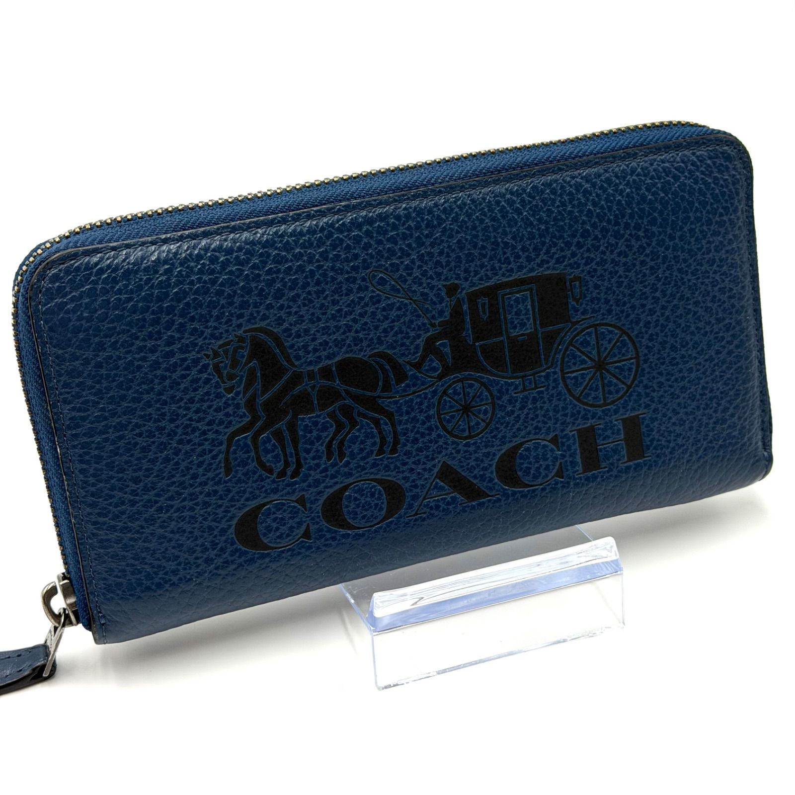 コーチ COACH 長財布 ラウンドファスナー お札入れ 男女兼用 ブルー 