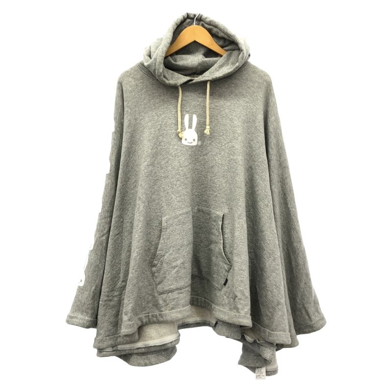 中古】CUNE ウサギがたくさんいる ポンチョパーカー サイズ3 グレー[79