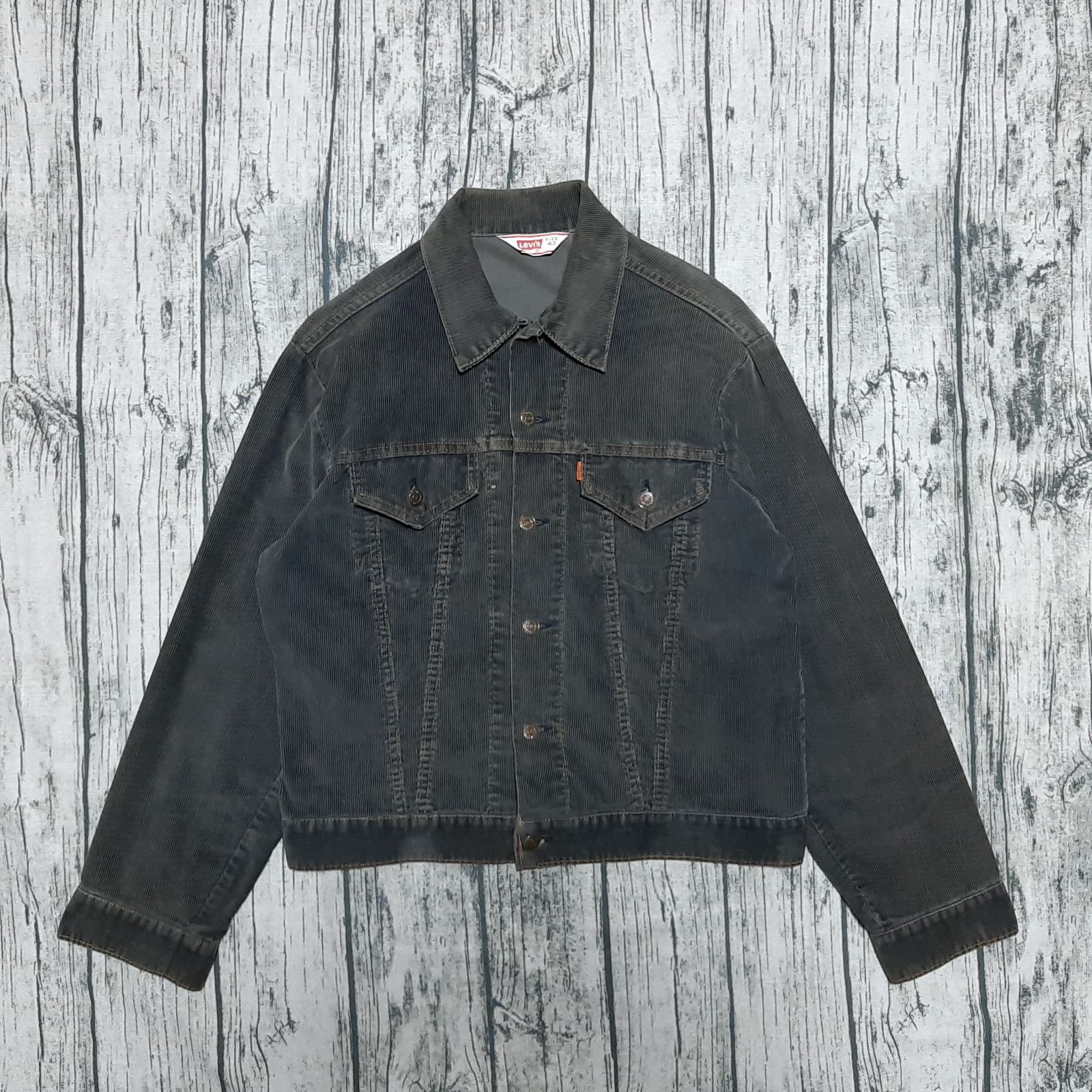 size 42】ブラック 70s Levi's 70505 コーデュロイジャケット 黒