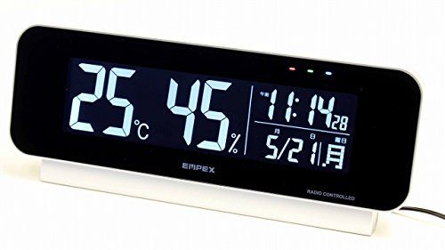 新品 EMPEX 電波時計付デジタル温湿度計 9.2x23.5x4.9cm 11,335円