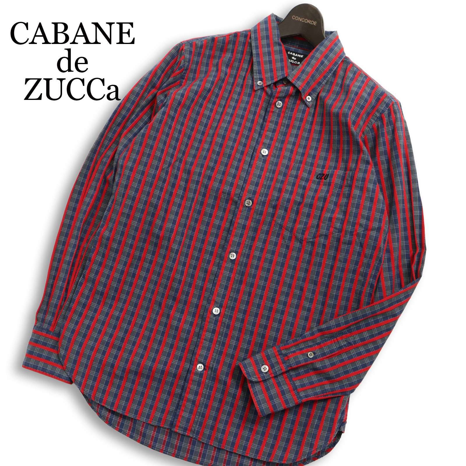 CABANE de ZUCCa カバンド ズッカ 通年 刺繍☆ 長袖 チェック ボタン 