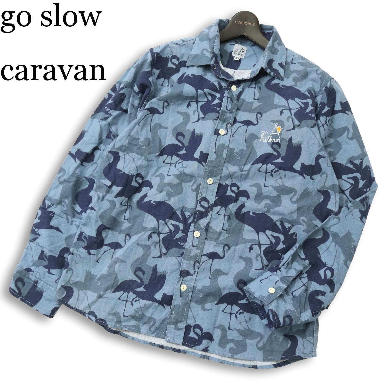 go slow caravan ゴースローキャラバン 通年 ロゴ刺☆ 鳥柄 
