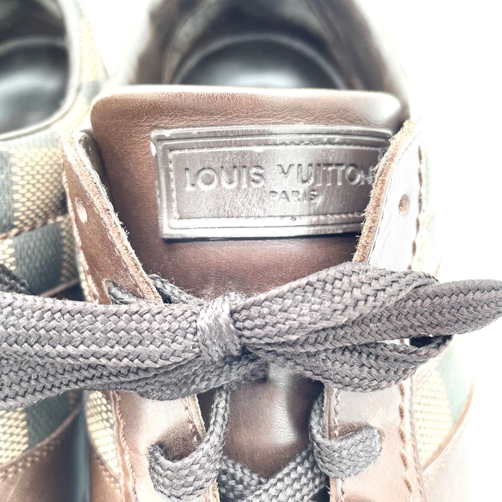 訳あり 難あり LOUIS VUITTON ルイヴィトン ダミエ エベヌ スニーカー 