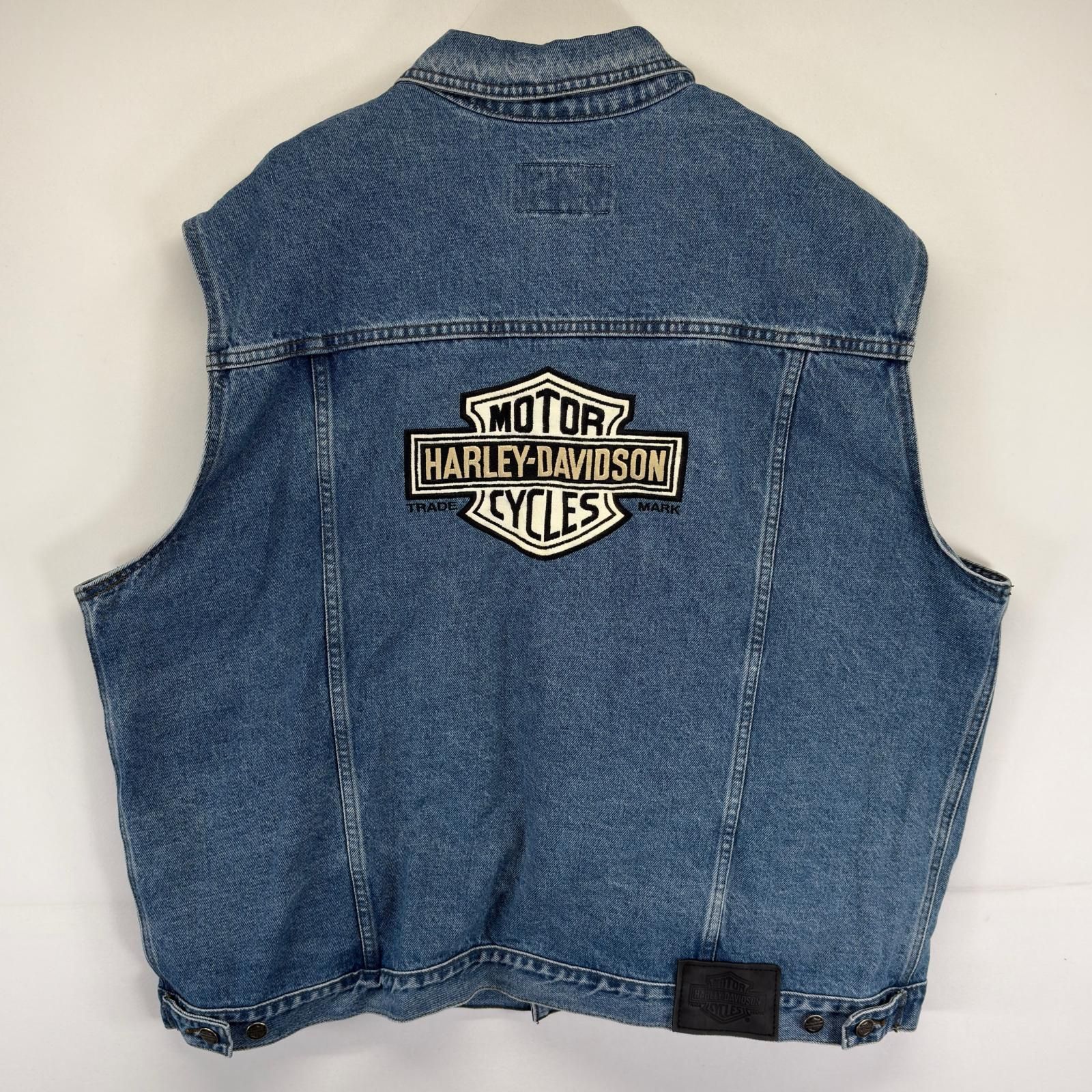 古着 ハーレーダビッドソン HARLEY DAVIDSON ベスト デニム バックロゴ