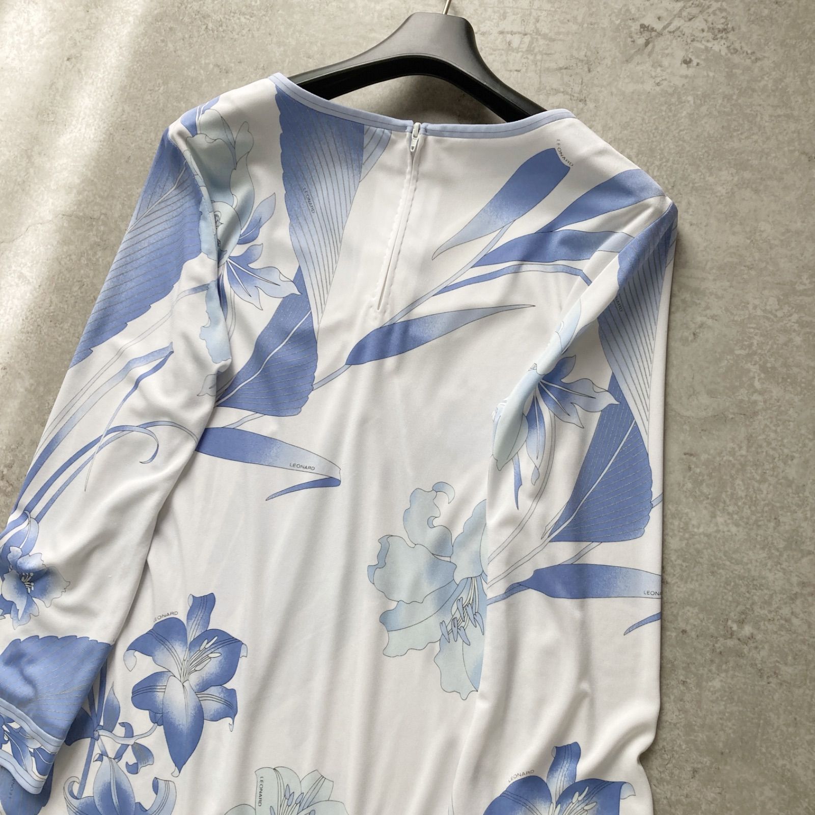 美品 LEONARD レオナール カンカン素材 チュニックワンピース ミニ 