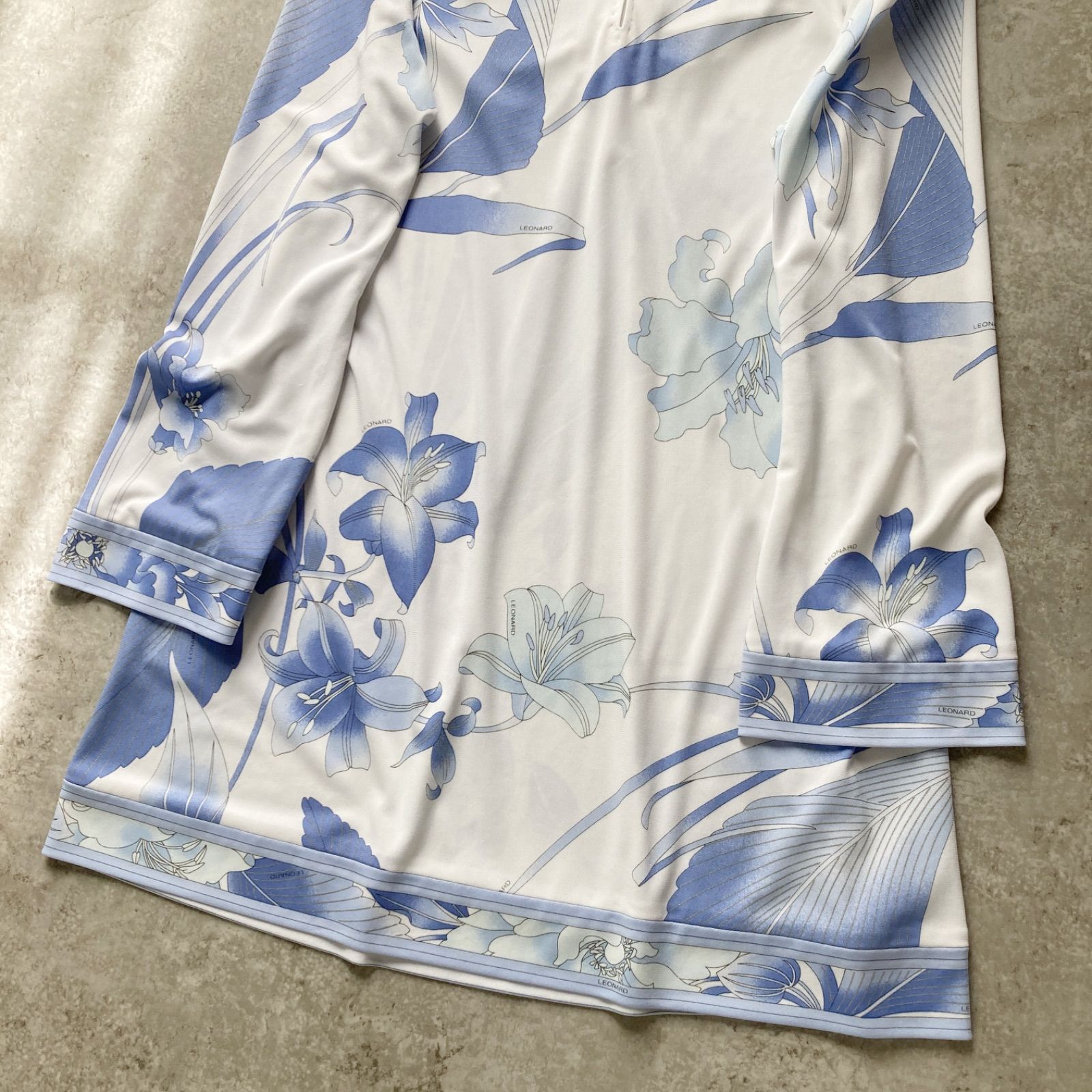 美品 LEONARD レオナール カンカン素材 チュニックワンピース ミニ 