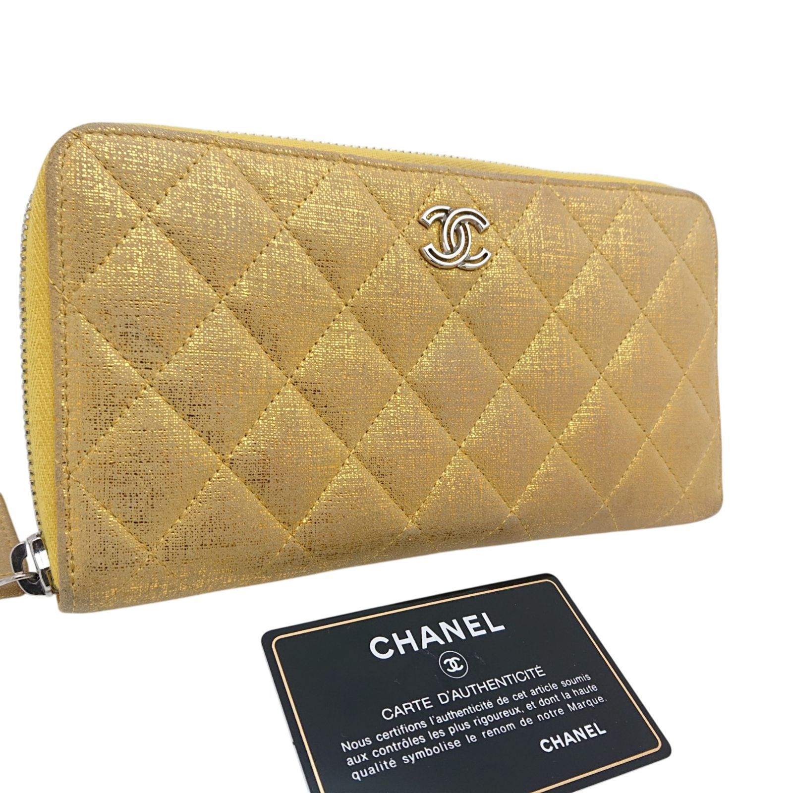 超美品！ CHANEL シャネル ゴールド 金 ラウンドファスナー ラウンド