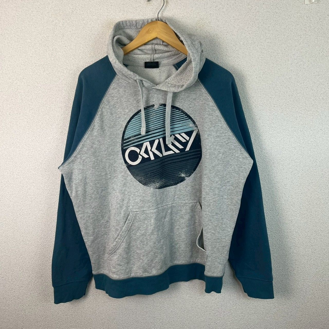00s OAKLEY オークリー スウェット パーカー ロゴプリント グレー XL 