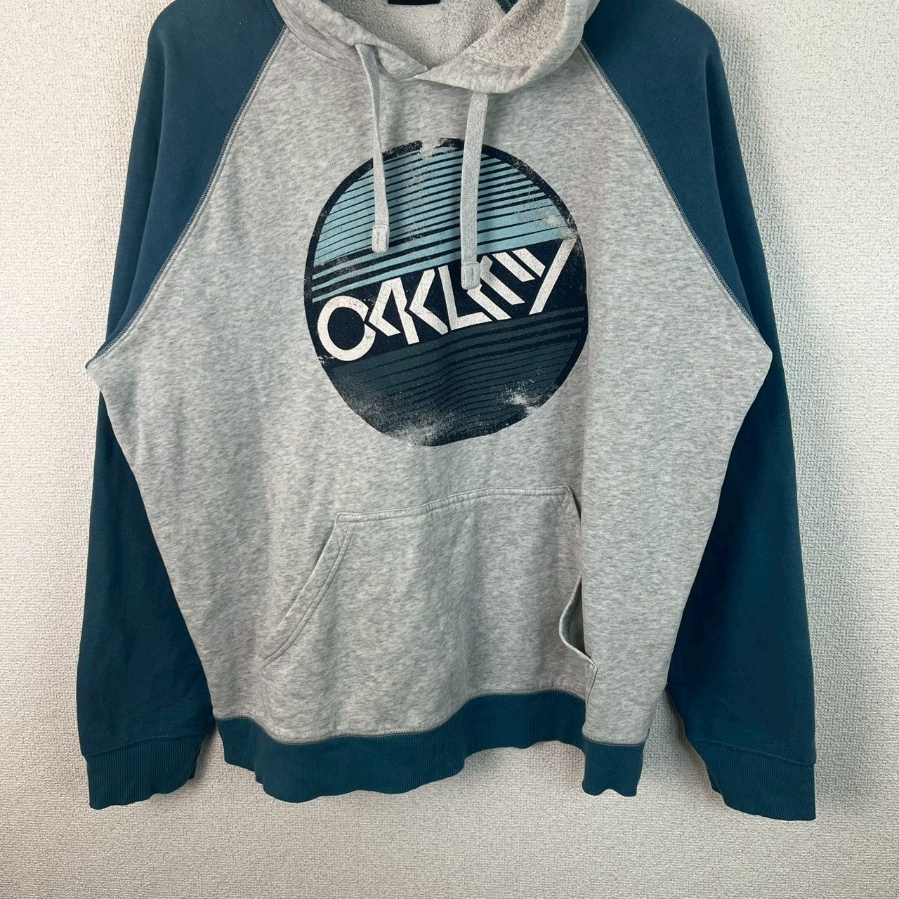 00s OAKLEY オークリー スウェット パーカー ロゴプリント グレー XL 