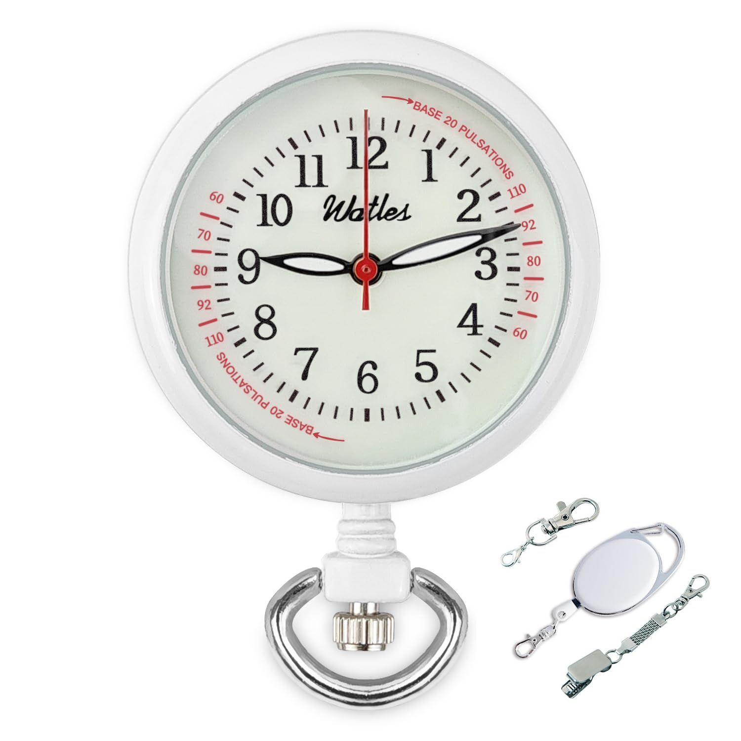 ナースウォッチ 懐中時計 日本製クォーツ＆電池 逆さ文字盤 電池交換可