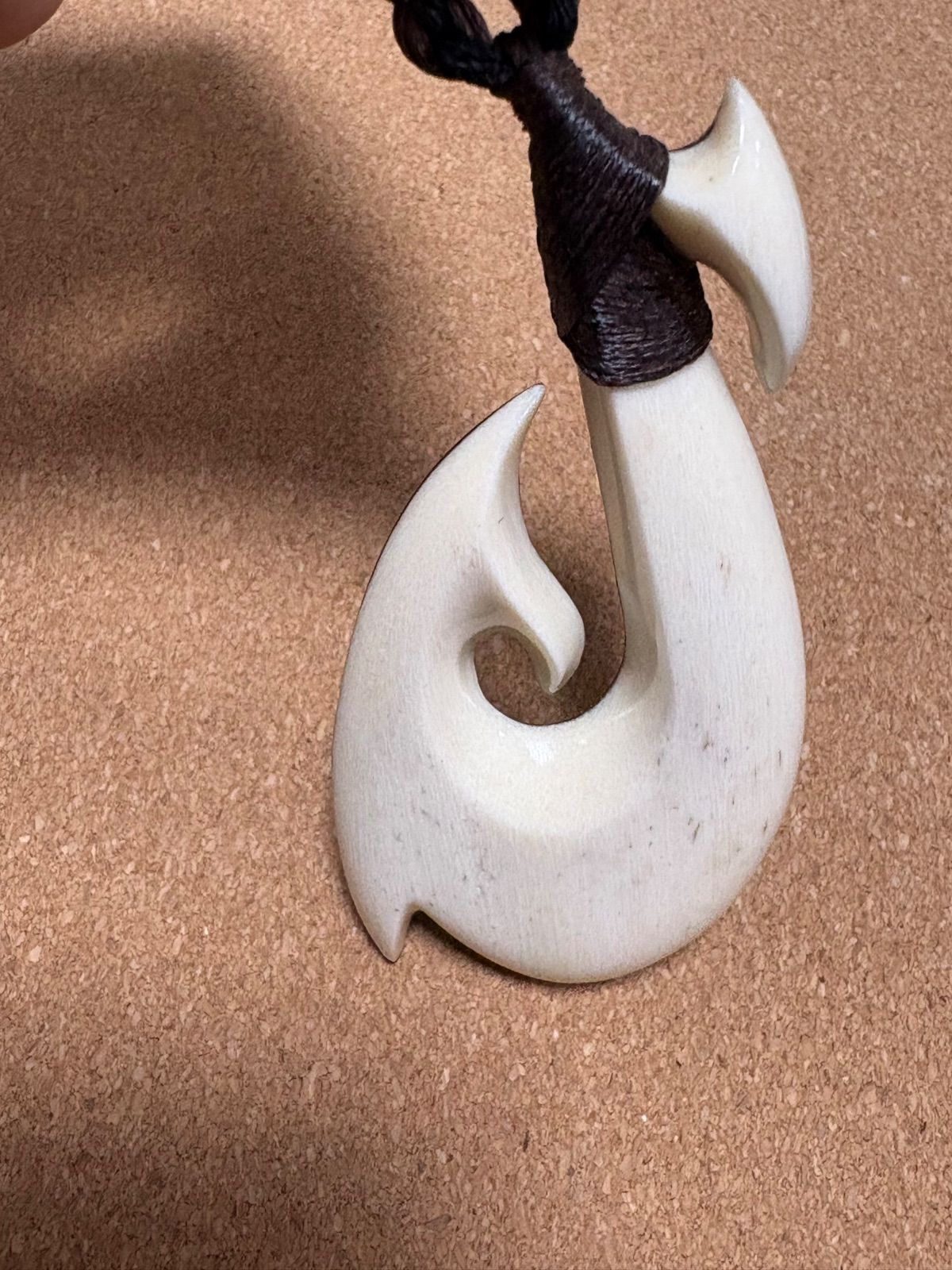 ボーンカービング ネックレス(hksw14)Lサイズ ハワイアンコア×マッコウ