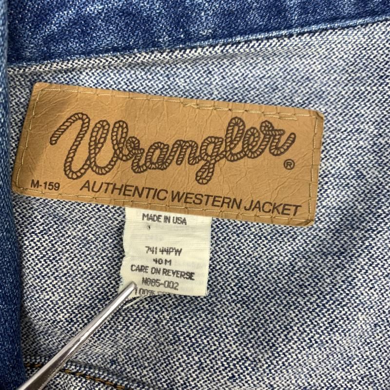 中古】80s Wrangler USA製 ウエスタンデニムジャケット 40 ラングラー