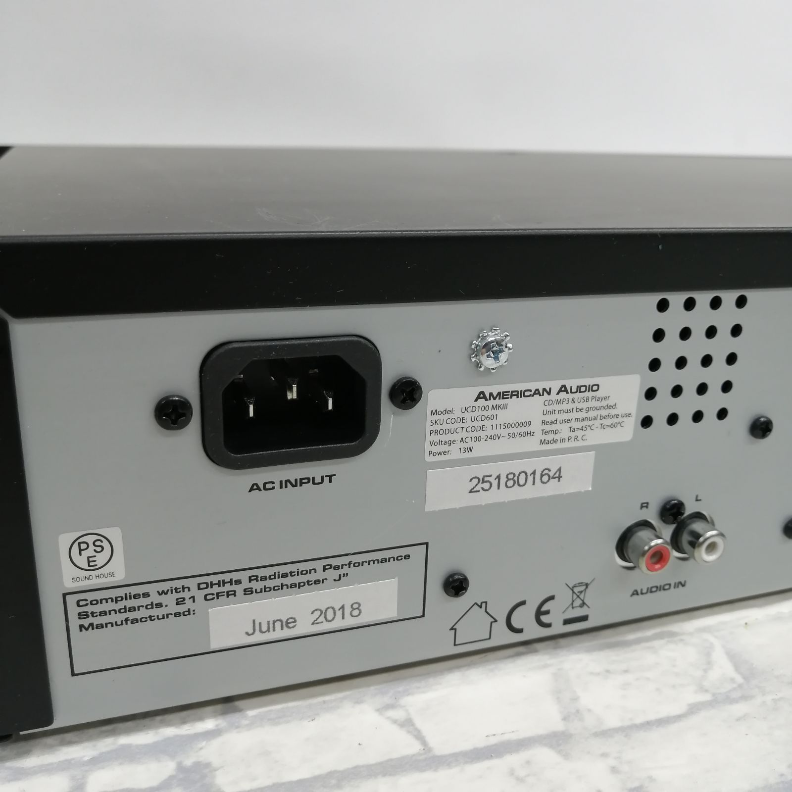 動作品】American Audio CDプレイヤー UCD-100 MKⅢ M1880-hkt5y
