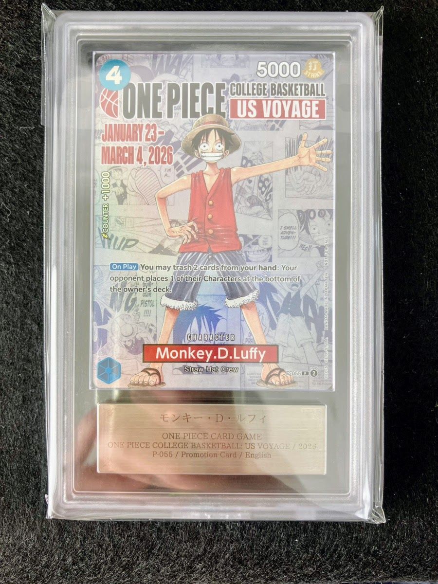 ARS鑑定10】PSA10相当 モンキー D ルフィ P-055 College BK US Voyage