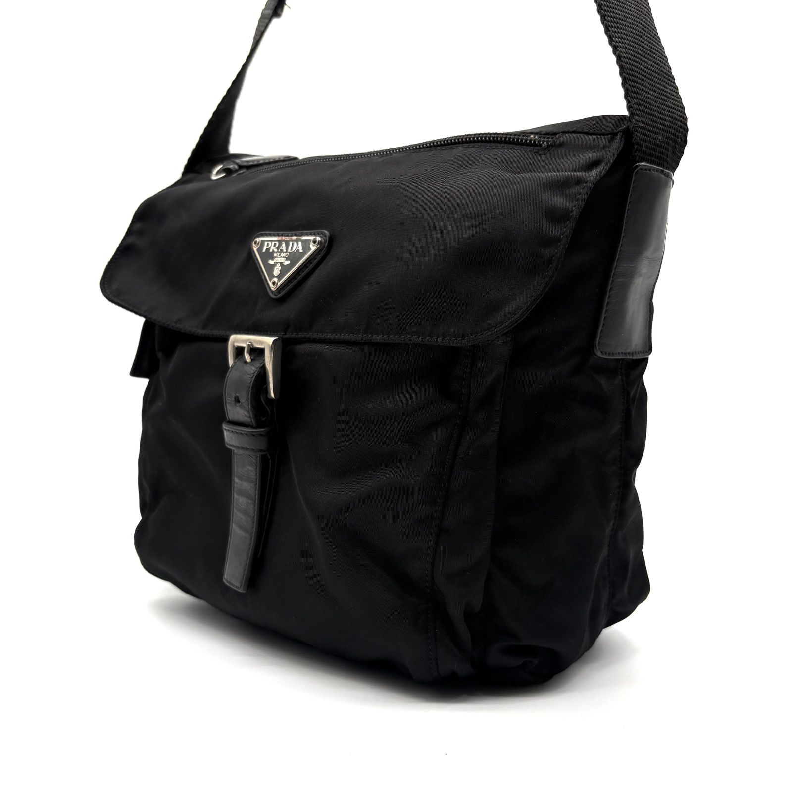 美品✨】PRADA shoulderbag プラダ ショルダーバッグ ナイロン 三角 