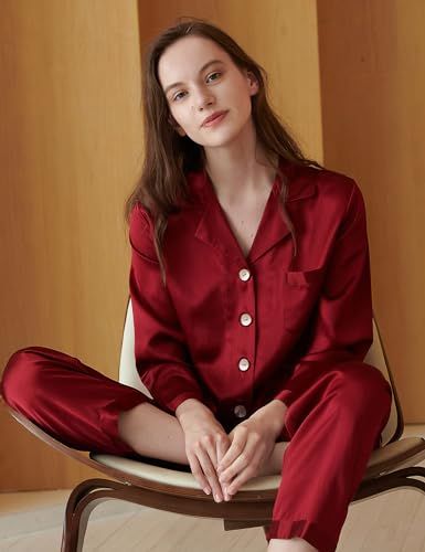 新品 [LilySilk] レディース パジャマ 100% シルクスーツ上下セット