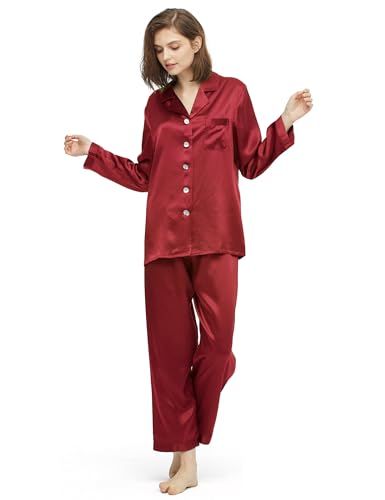 新品 [LilySilk] レディース パジャマ 100% シルクスーツ上下セット