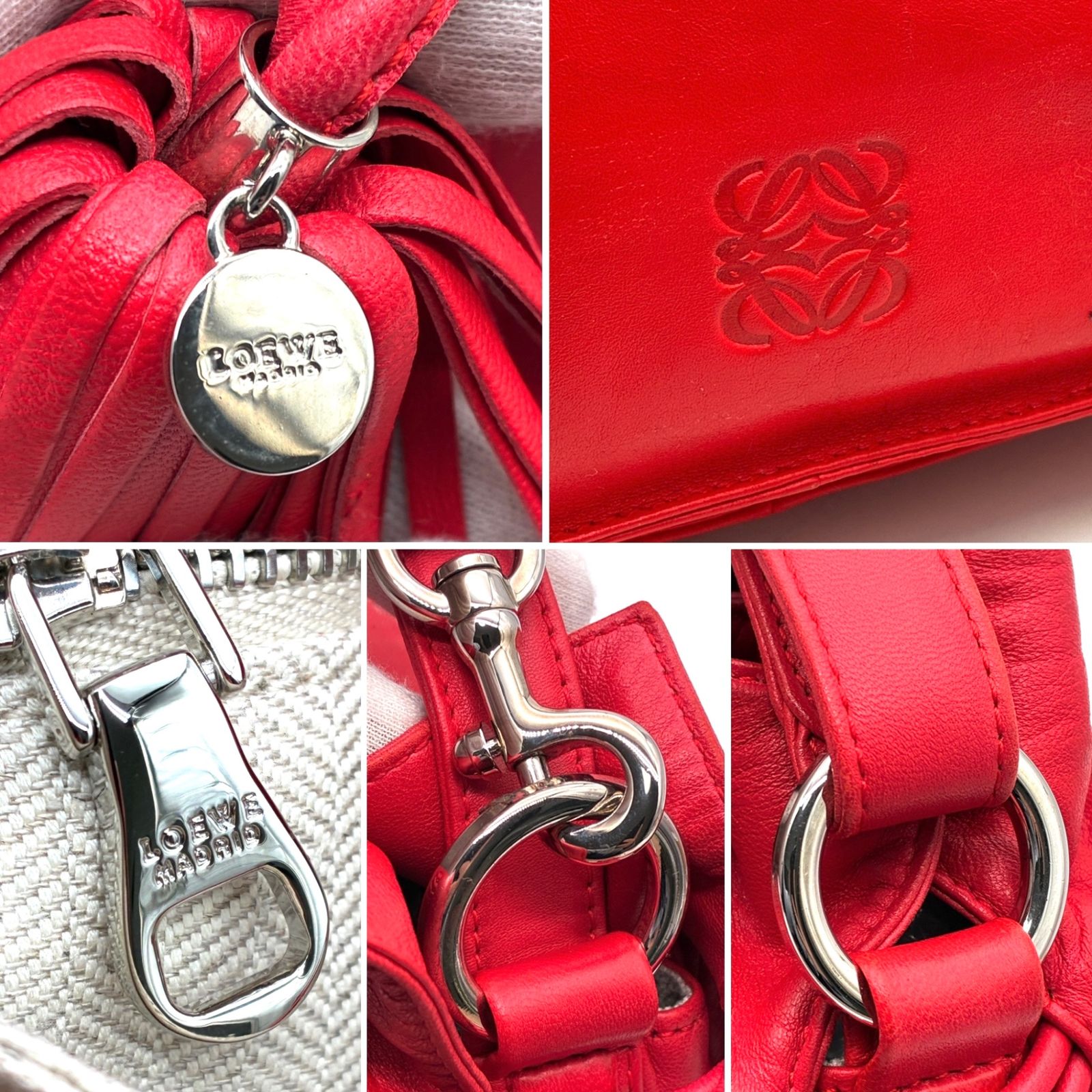 【極美品】ロエベ LOEWE センダ ハンドバッグ レザー　赤　レッド LOEWE ロエベ 2way フラメンコ ショルダーバッグ トートバッグ