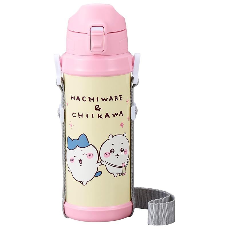 【新品】 オーエスケー OSK 水筒 ダイレクトステンレスボトル 800ml ちいかわ ストラップ付 ロック付き ワンプッシュ 保冷 直飲み 可愛い ドリンク 飲み物 SBR-800D 0