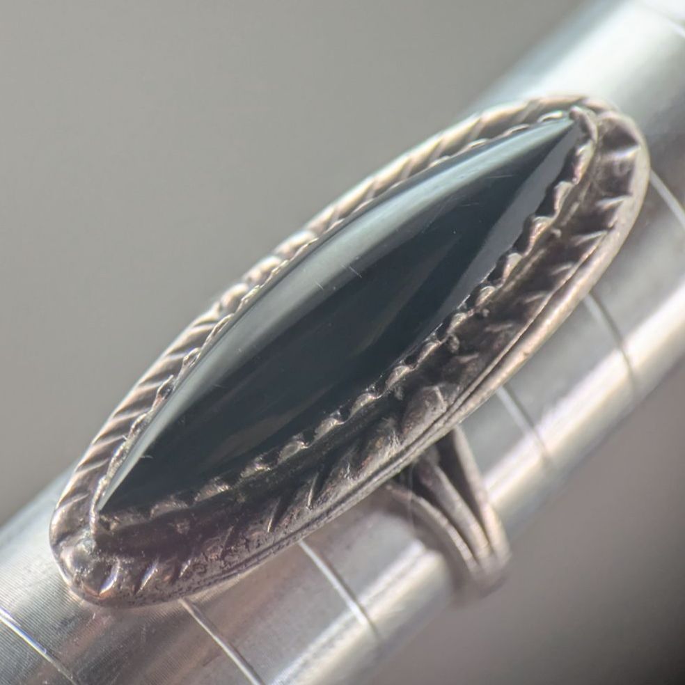 最終価格】オニキス シルバーリング 13号 ナバホ Navajo インディアン