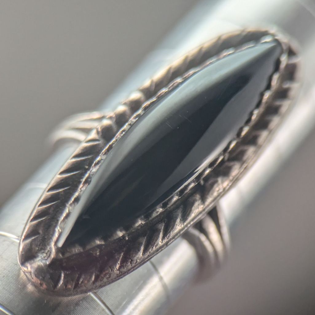 最終価格】オニキス シルバーリング 13号 ナバホ Navajo インディアン