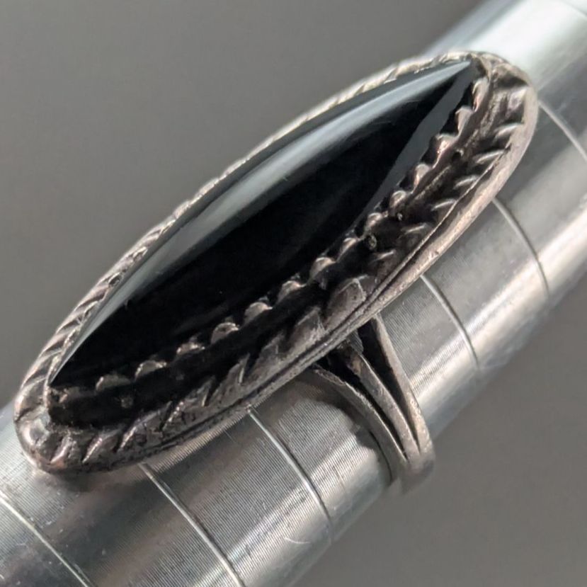 最終価格】オニキス シルバーリング 13号 ナバホ Navajo インディアン