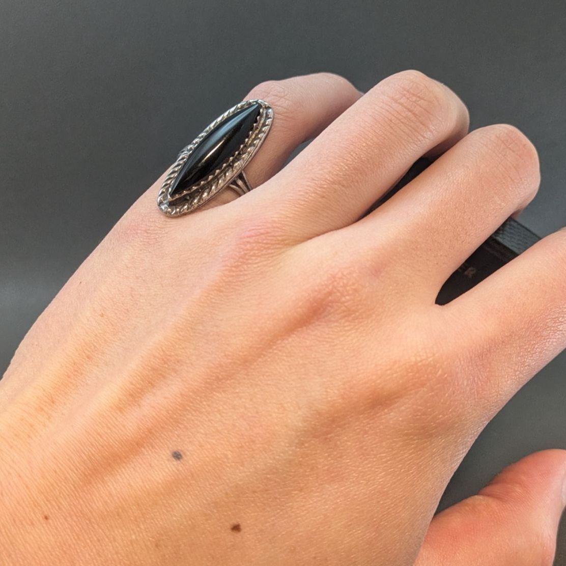 最終価格】オニキス シルバーリング 13号 ナバホ Navajo インディアン
