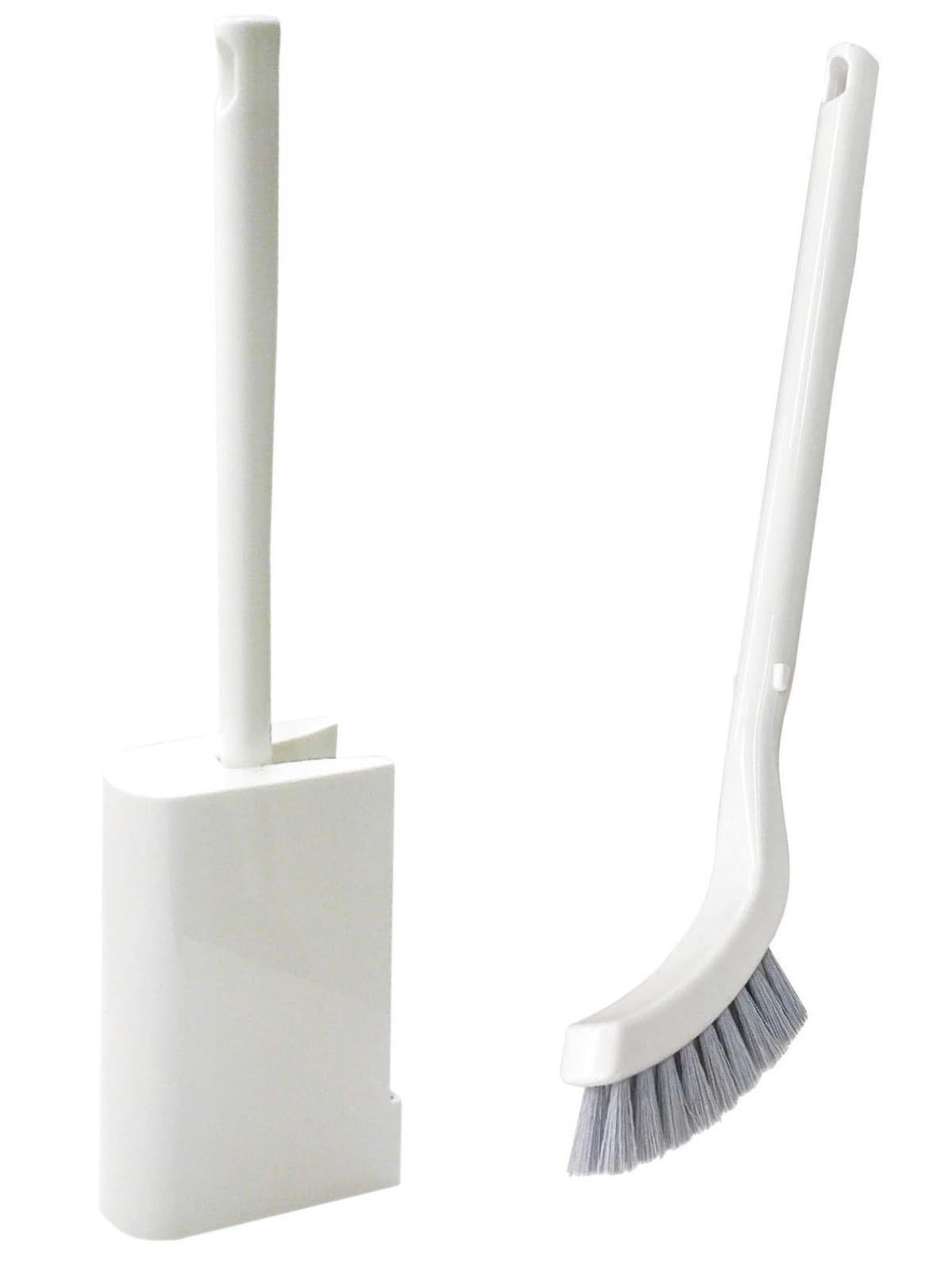 【新着商品】ホワイト SLEND 約縦36.5×横5×奥行9.6cm トイレブラシケース付き トイレブラシ コンパクト スリム オーエ ブラシ