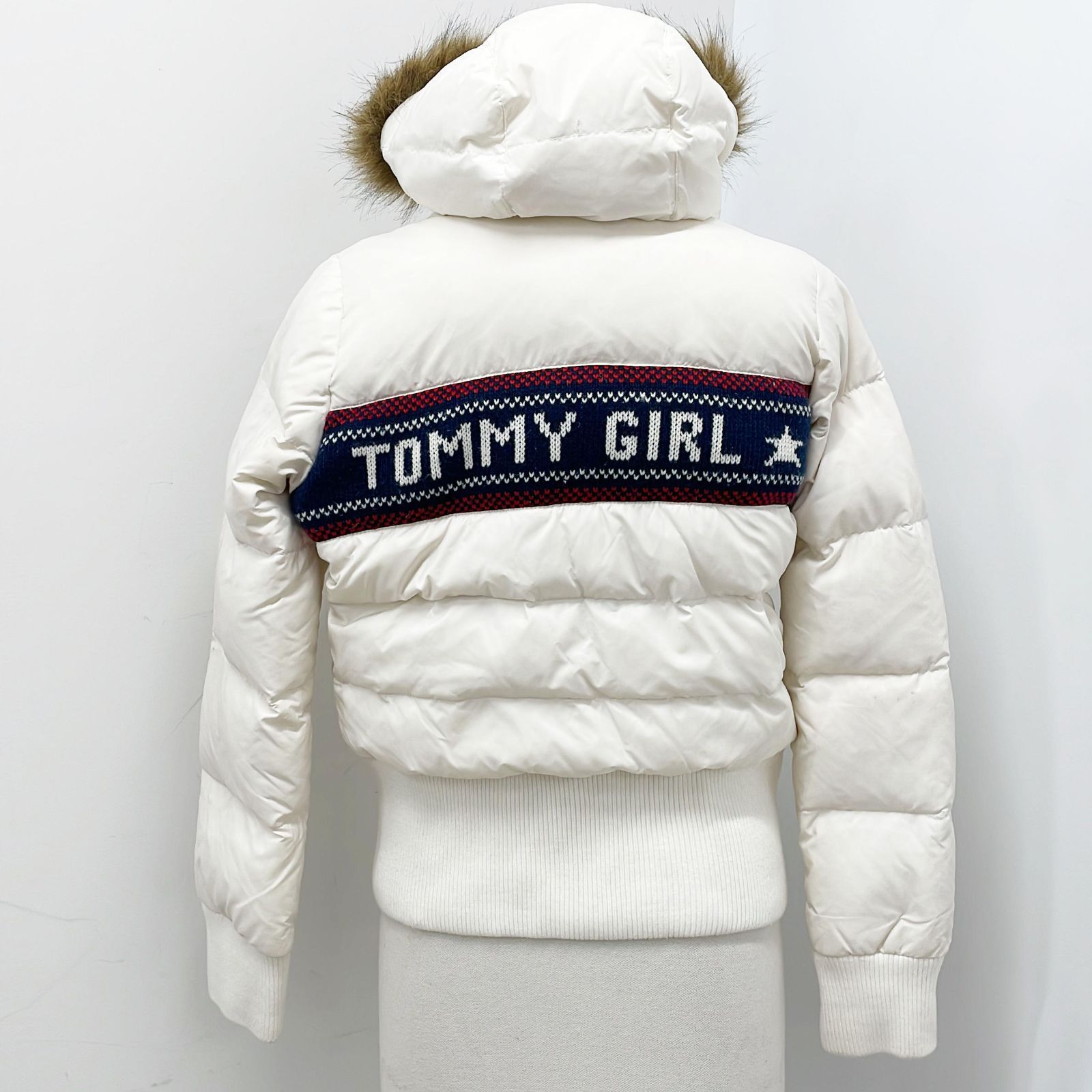 Tommy Jeans ダウンジャケット ホワイト フード付き トミージーンズ 