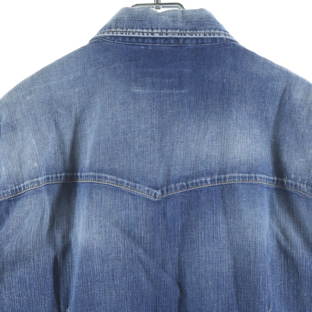 DSQUARED2 ディースクエアード NEW WESTERN SHIRT ダメージデニム ウエスタンシャツ インディゴ S74DM0635 DSQUARED2 (ディースクエアード) NEW WESTERN SHIRT ダメージデニム