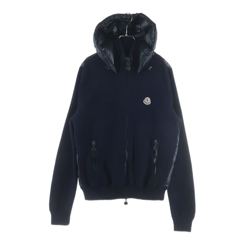 MONCLER モンクレール MAGLIONE TRICOT CARDIGAN ダウン切替 ジップアップニットパーカー フーディー ネイビー MONCLER (モンクレール) MAGLIONE TRICOT CARDIGAN ダウン切替 ジップ