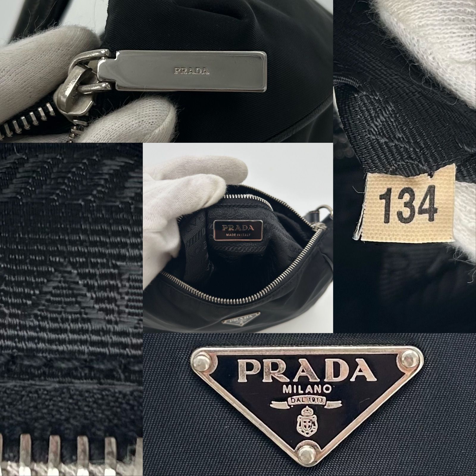 レディース 美品 PRADA プラダ ショルダーバッグ 三角ロゴ 白タグ レッド