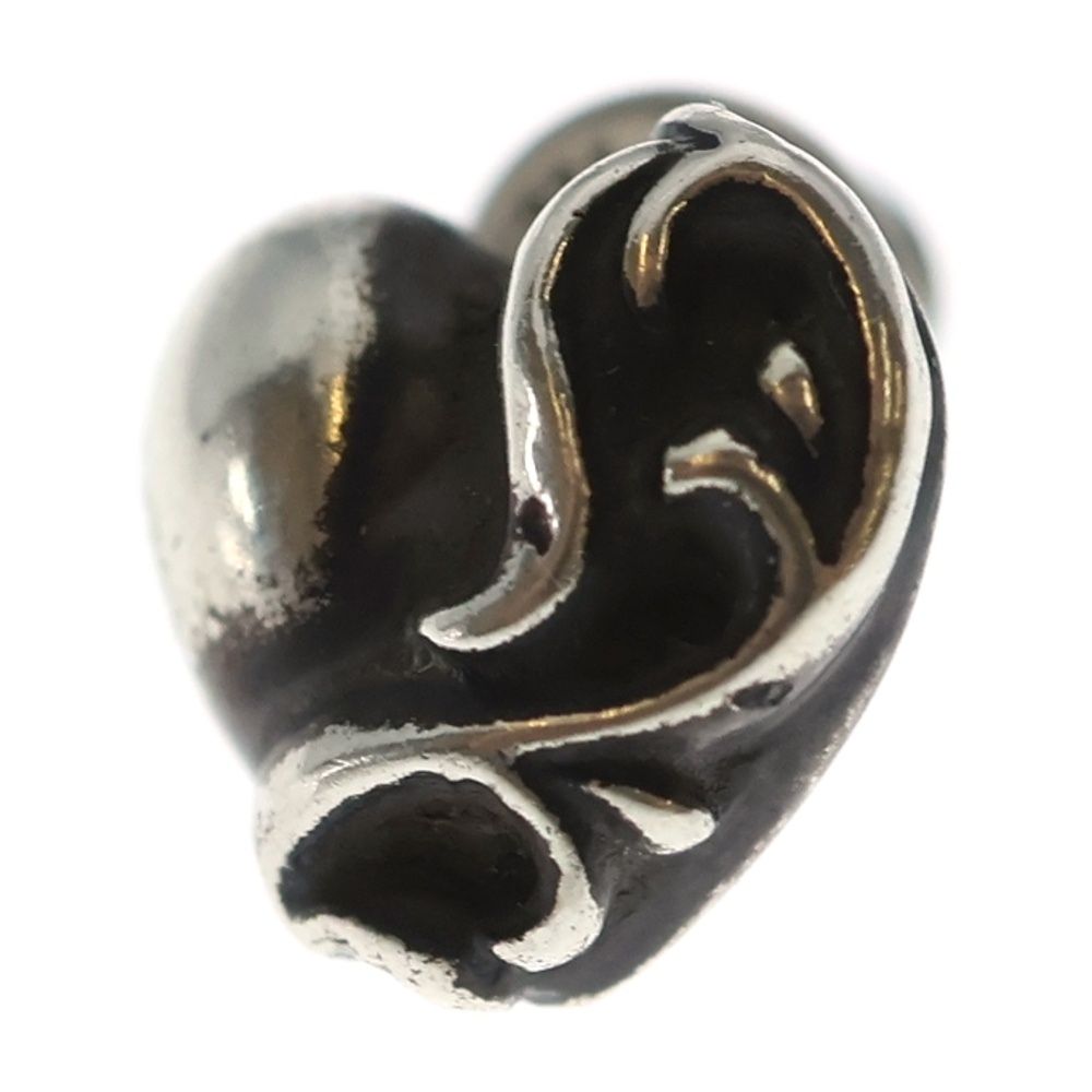 クロムハーツ STUD HEART/ハートスタッド シルバーピアス メンズ
