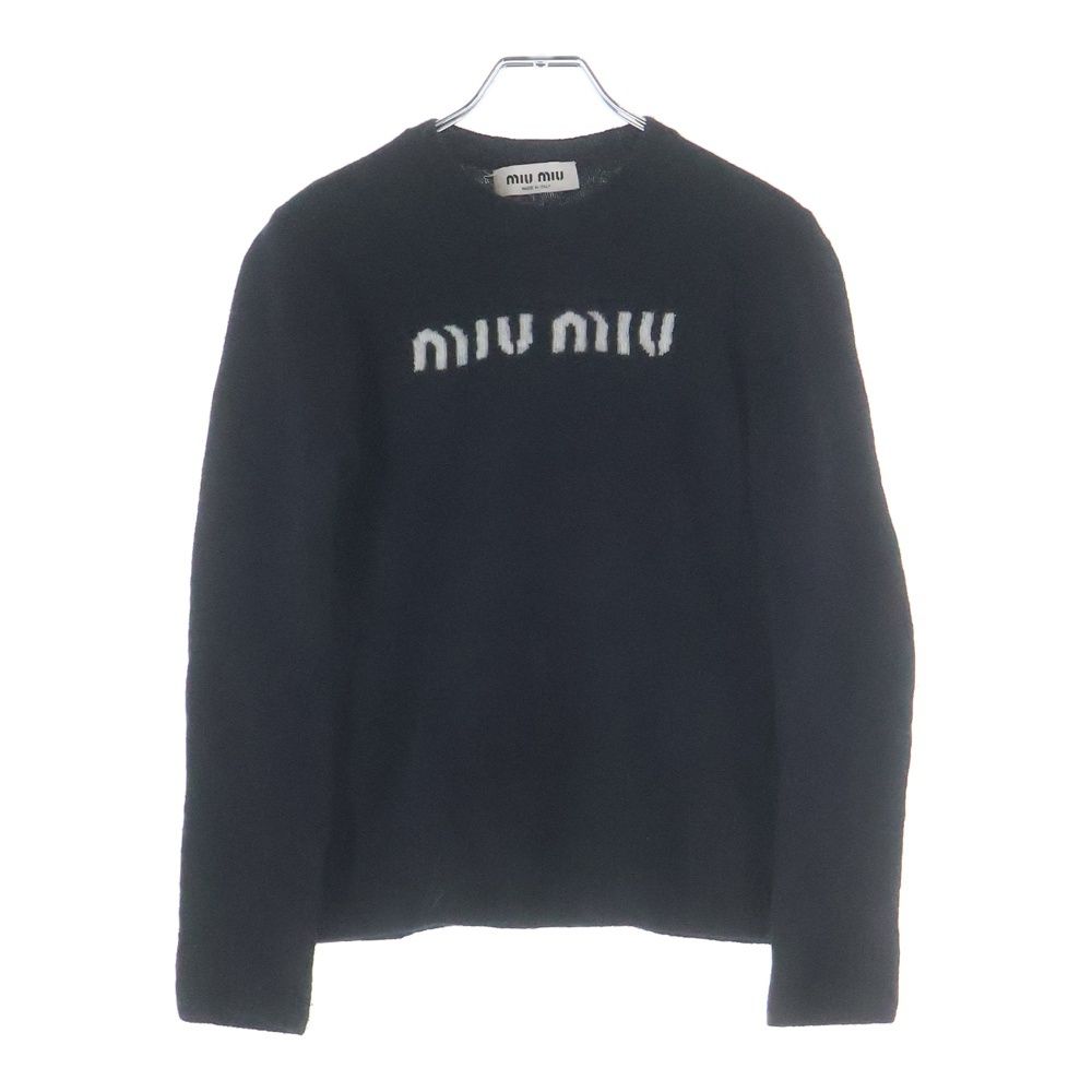 miumiu (ミュウミュウ) ウールカシミヤロゴニットセーター ブラック 