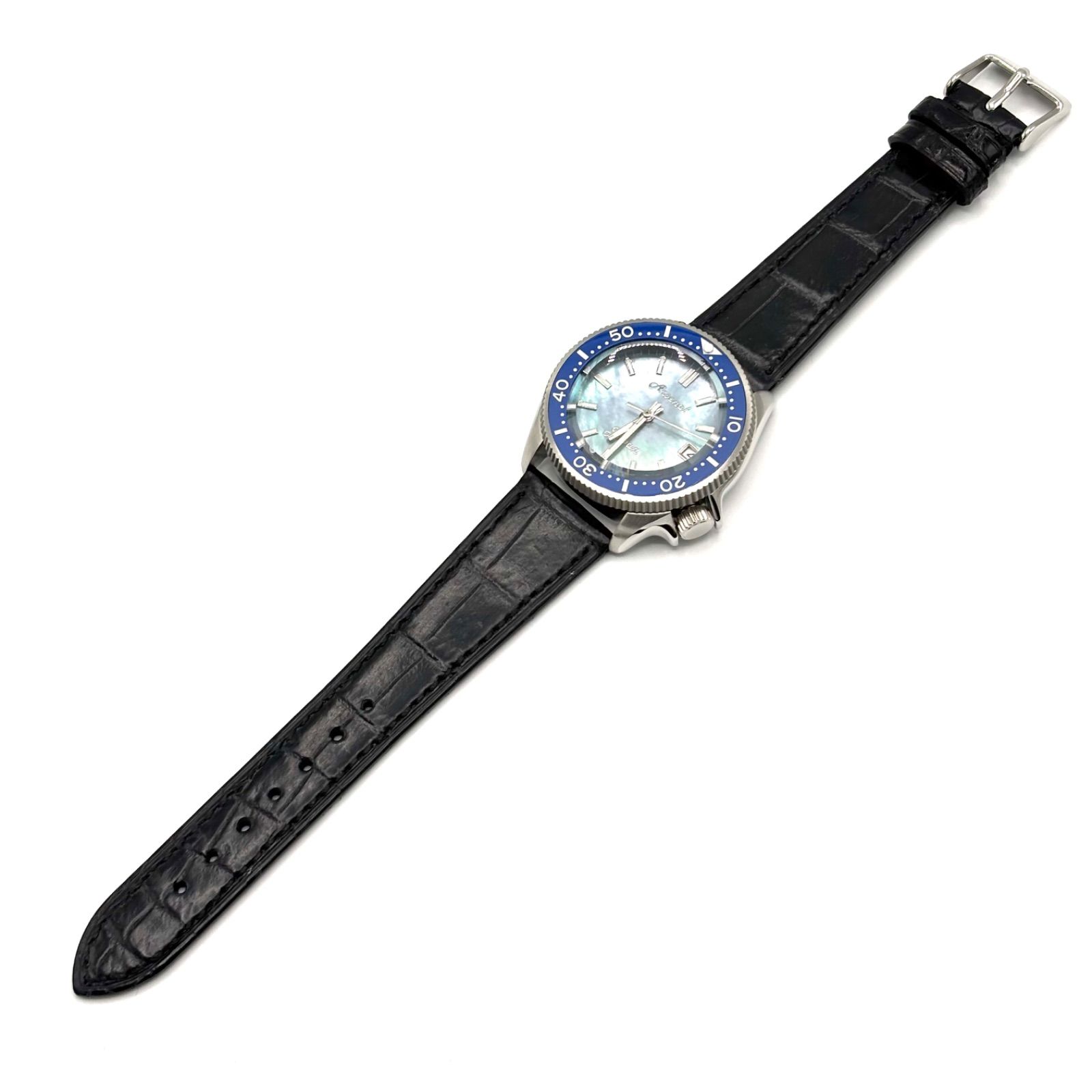 アリゲーターベルト ブラック 竹腑 ステンレス尾錠 18mm・19mm・20mm