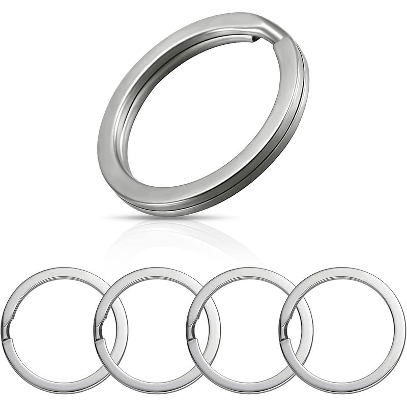 チタン製 キー ホルダー 二重リング 軽量 外徑 10mm 12mm 14mm 18mm 25mm 28mm 30mm 32mm 35mm 超軽量 頑丈 サビに強い 二重丸カン スプリットリング (チタン製 10個入， 外徑 35mm) 1