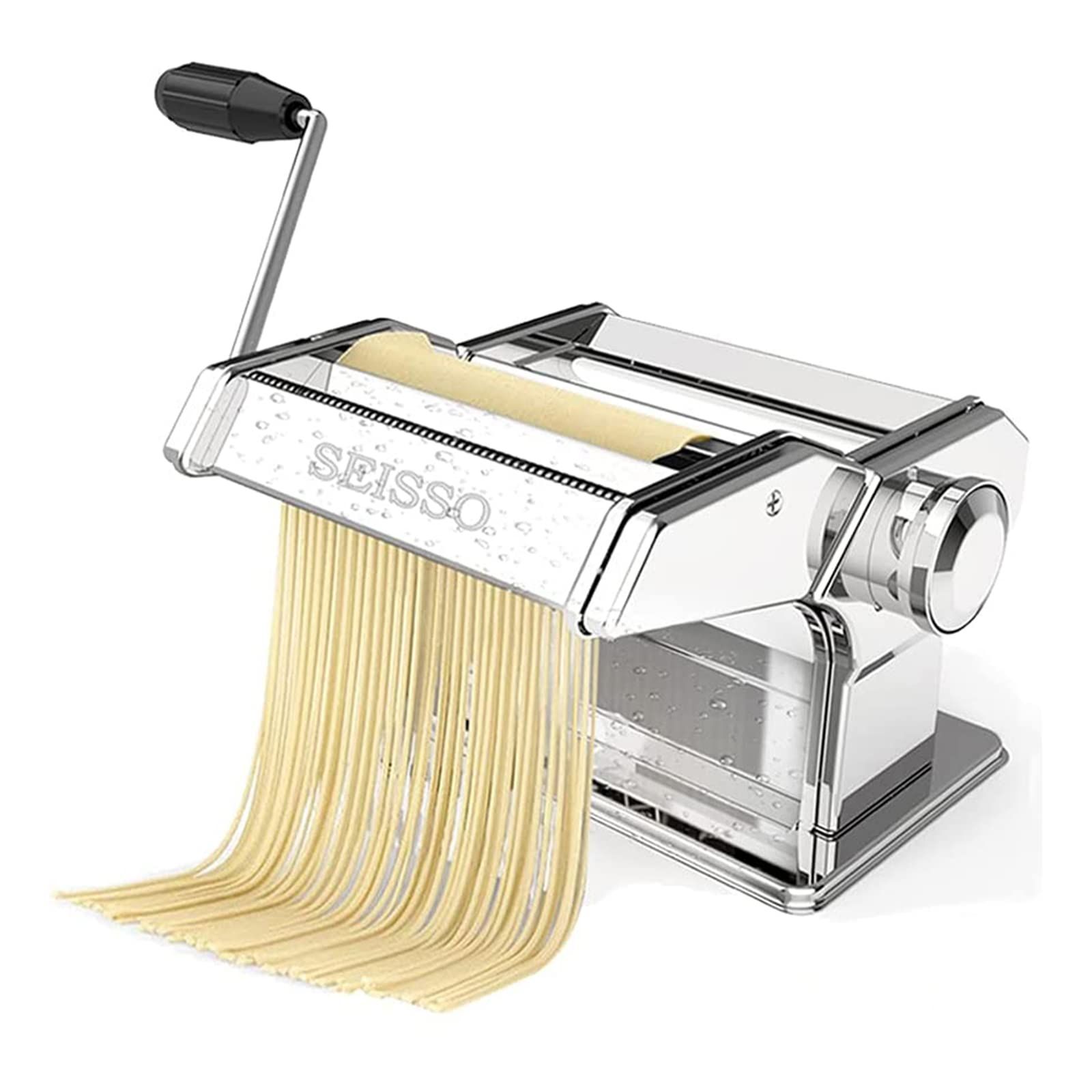 パスタマシン 製麺機 家庭用 そば打ち機 うどん ヌードルメーカー 手動 厚さ幅調節可能 2種類カッター 分離式 耐久性 お手入れ簡単 (切り幅：1.5mm / 6.5mm)rc