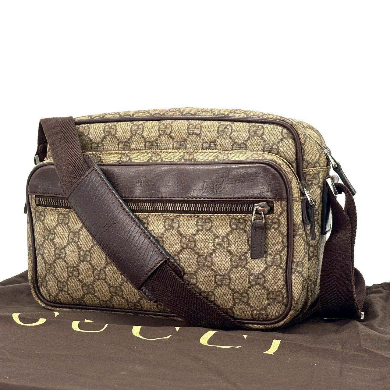 GUCCI GGスプリーム カメラバッグ ショルダーバッグ ベージュ グッチ