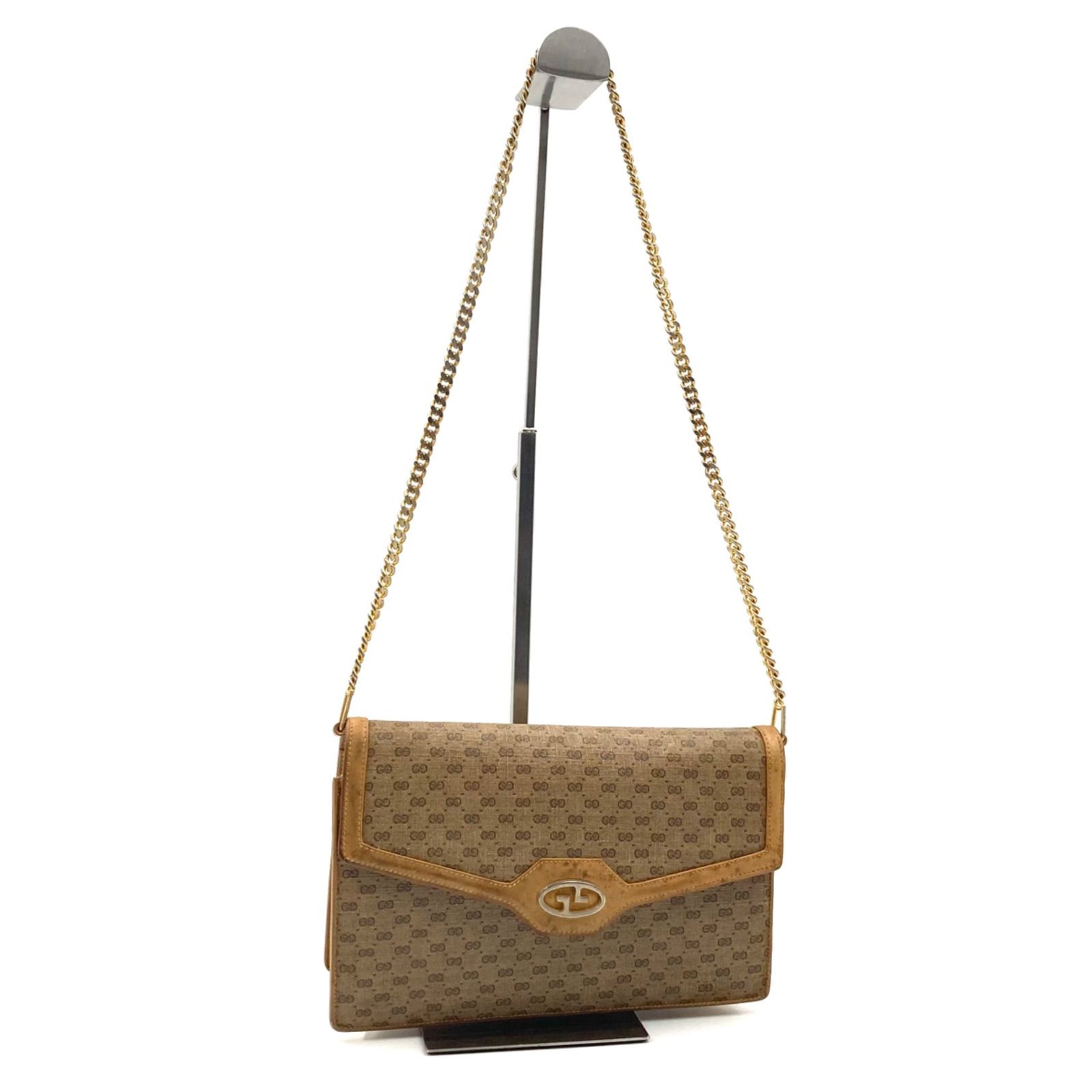 GUCCI グッチ マイクロGG 2way チェーンハンドバック クラッチバッグ 