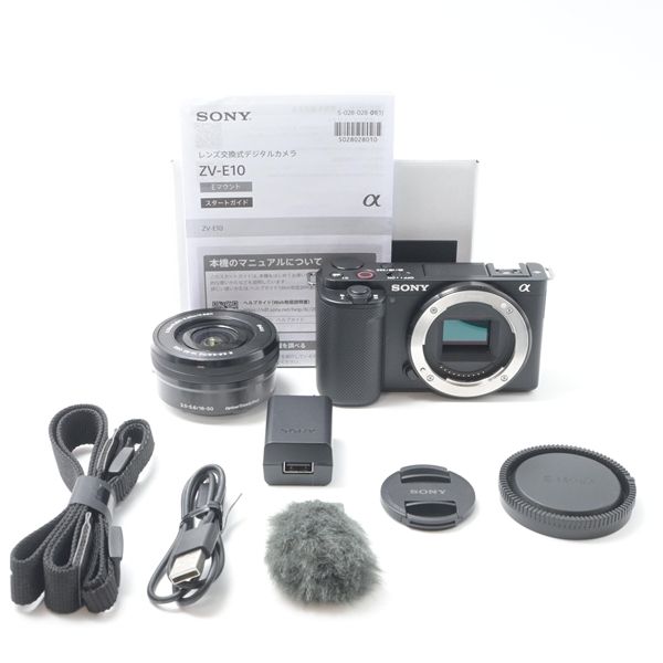 新品】 SONY α VLOGCAM ZV-E10L B パワーズームレンズキット