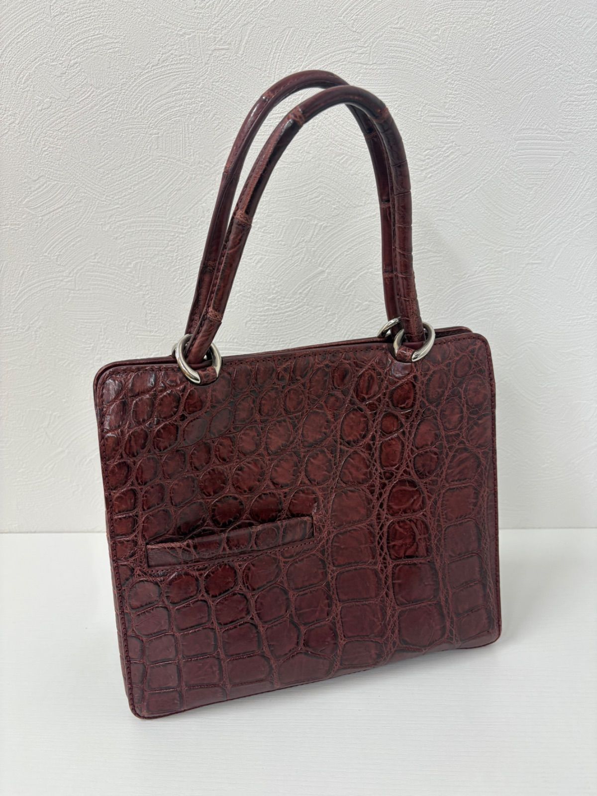 美品】MAURO GOVERNA マットクロコダイル 黒 2WAYハンドバッグ 美品 