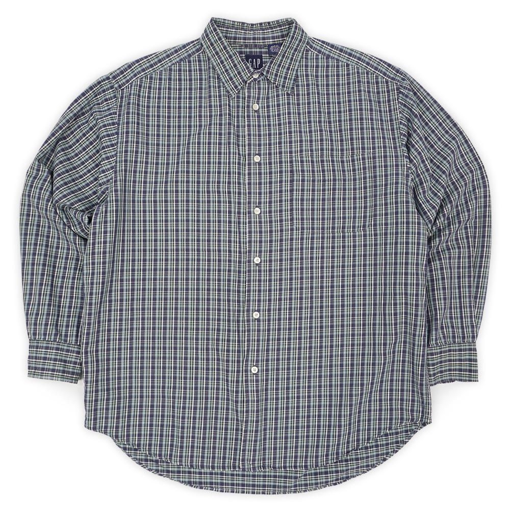 90~00s OLD GAP チェックシャツ レギュラーカラー ネイビー オールドギャップ OLD GAP 90s 00s 90-2000年代 レギュラーカラー