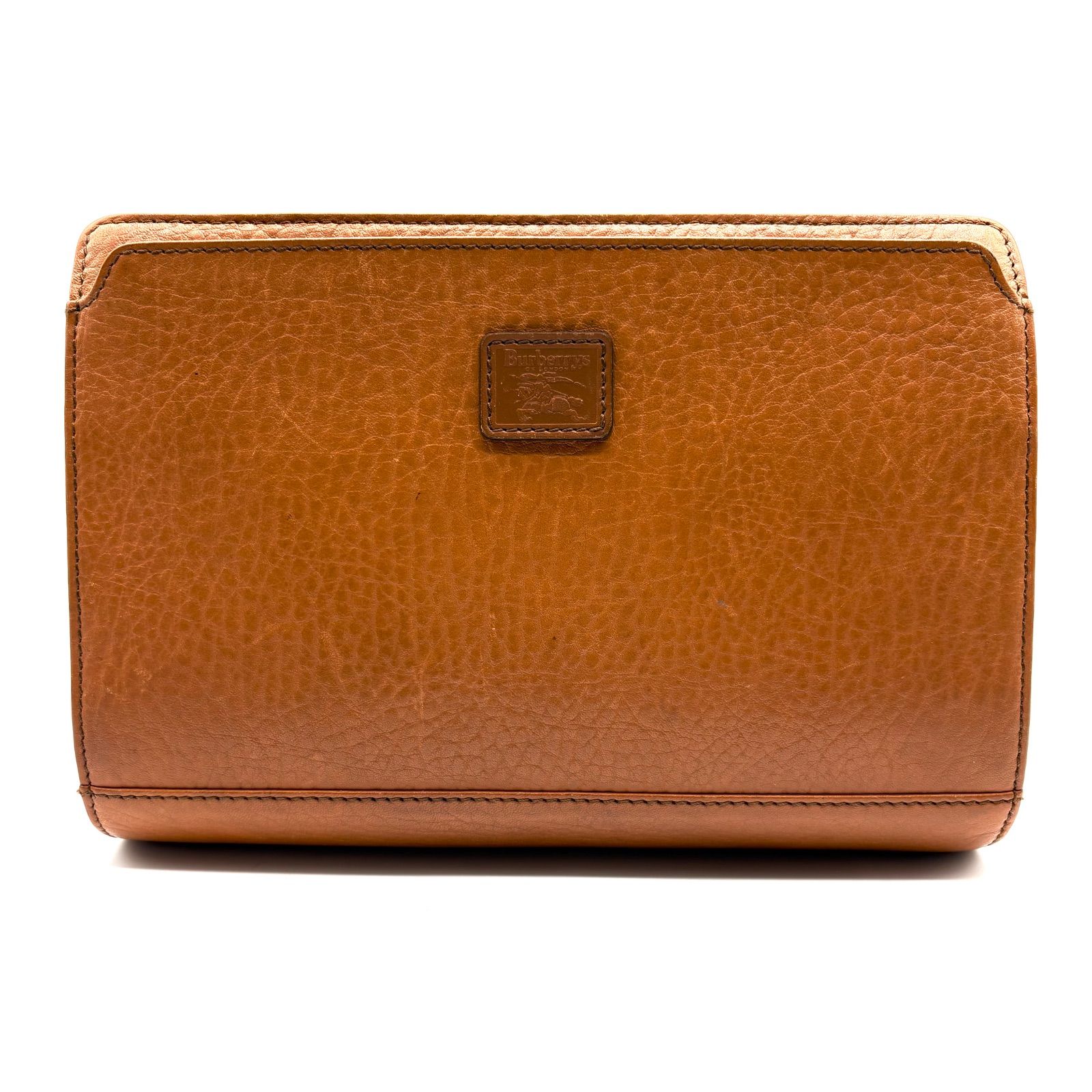 美品✨】BURBERRY leather clutchbag バーバリー ブラウンレザー 