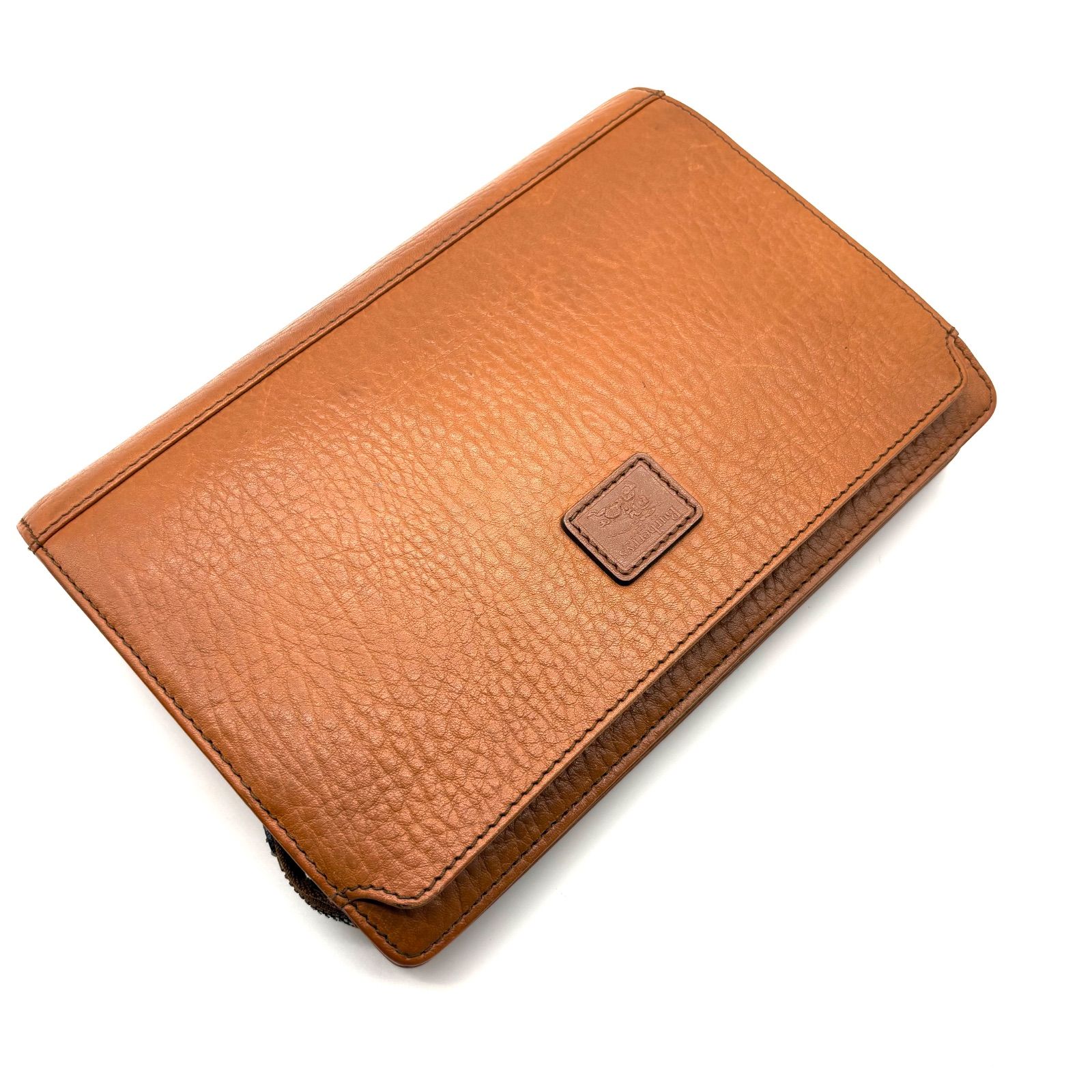 美品✨】BURBERRY leather clutchbag バーバリー ブラウンレザー 